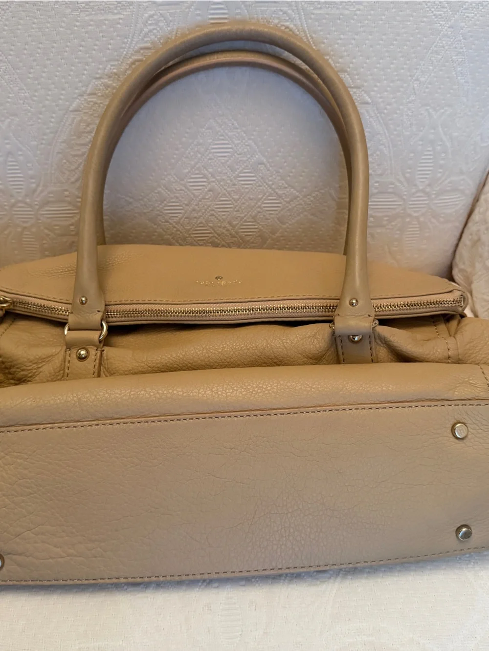 kate spade New York Tan Leather Shoulder Bag with Top Handles